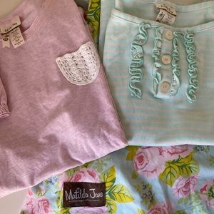 Girls Matilda Jane Skirt and 2 Shirts Sz 14